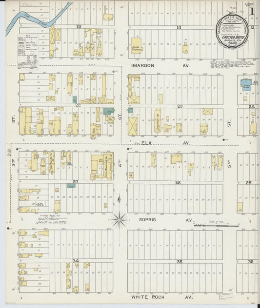 Sanborn Fire Insurance Map from Crested Butte, Gunnison County, Colorado. (1893) – Historic Sanborn Fire Insurance Map Print