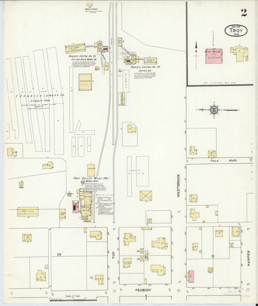 Sanborn Fire Insurance Map from Troy, Obion County, Tennessee (1914), Sheet #0002 - Historic Sanborn Fire Insurance Map Print, vintage old map wall art, antique decor, genealogy gift, Tennessee Tennessee map