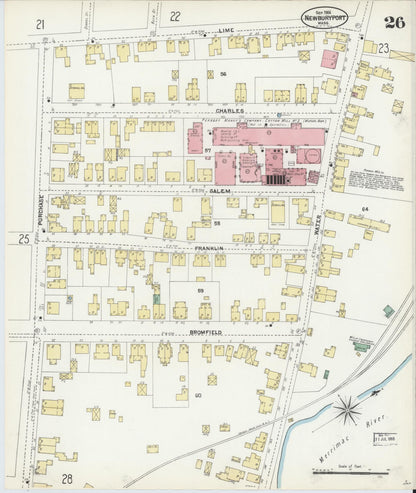 Sanborn Fire Insurance Map from Newburyport, Essex County, Massachusetts (1906), Sheet #0026 - Complete Map Set gallery image, historic Sanborn map, vintage wall art, Massachusetts Massachusetts