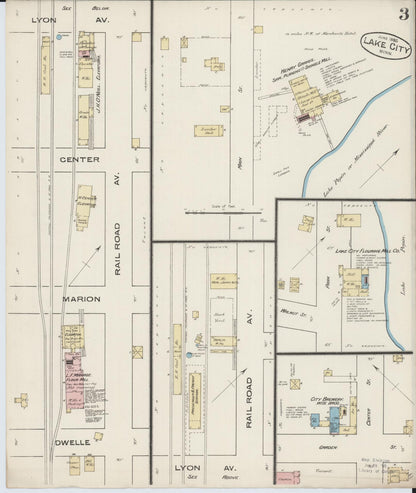 Sanborn Fire Insurance Map from Lake City, Wabasha County, Minnesota (1885), Sheet #0003 - Historic Sanborn Fire Insurance Map Print, vintage old map wall art, antique decor, genealogy gift, Minnesota Minnesota map