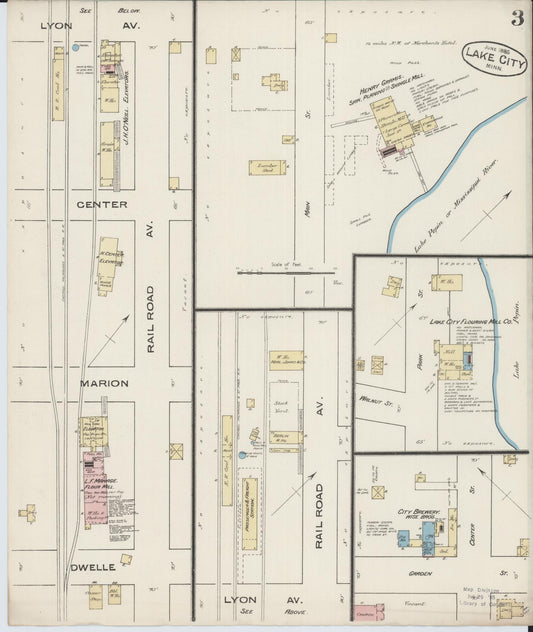 Sanborn Fire Insurance Map from Lake City, Wabasha County, Minnesota (1885), Sheet #0003 - Historic Sanborn Fire Insurance Map Print, vintage old map wall art, antique decor, genealogy gift, Minnesota Minnesota map
