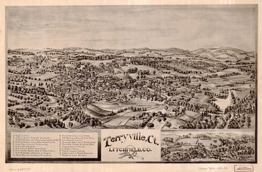Terryville, Ct., Litchfield Co. (1894) – Historic Bird’s-Eye View Panorama Print