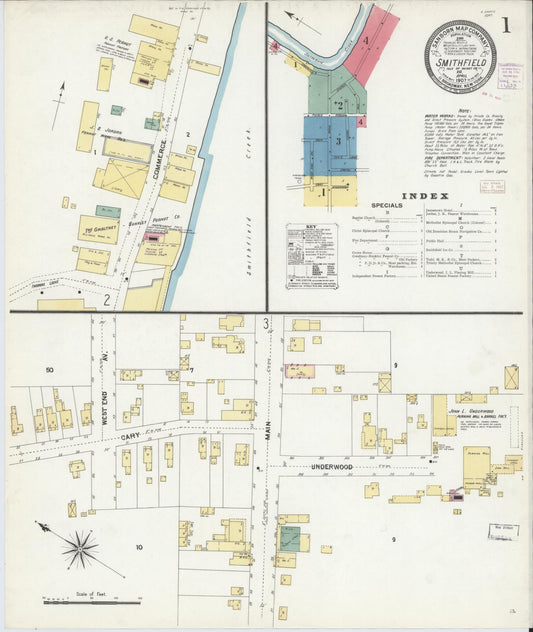 Sanborn Fire Insurance Map from Smithfield, Isle Of Wight County, Virginia. (1907) – Historic Sanborn Fire Insurance Map Print
