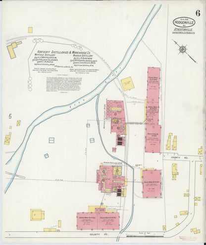 Sanborn Fire Insurance Map from Hodgenville, Larue County, Kentucky (1916), Sheet #0006 - Complete Map Set gallery image, historic Sanborn map, vintage wall art, Kentucky Kentucky