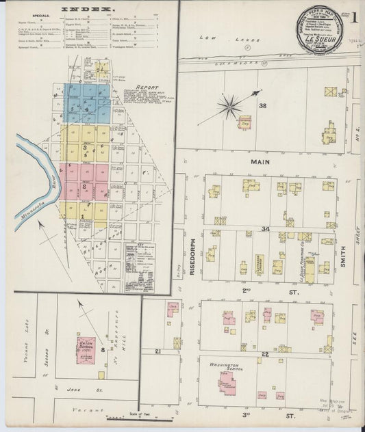 Sanborn Fire Insurance Map from Le Sueur, Le Sueur County, Minnesota. (1890) – Map View