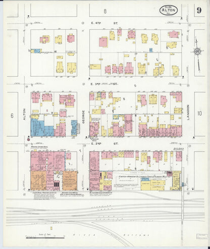 Sanborn Fire Insurance Map from Alton, Madison County, Illinois (1915), Sheet #0009 - Complete Map Set gallery image, historic Sanborn map, vintage wall art, Illinois Illinois