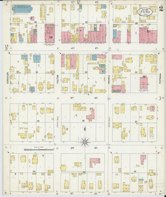 Sanborn Fire Insurance Map from Peru, La Salle County, Illinois (1902), Sheet #0002 - Historic Sanborn Fire Insurance Map Print, vintage old map wall art, antique decor, genealogy gift, Illinois Illinois map
