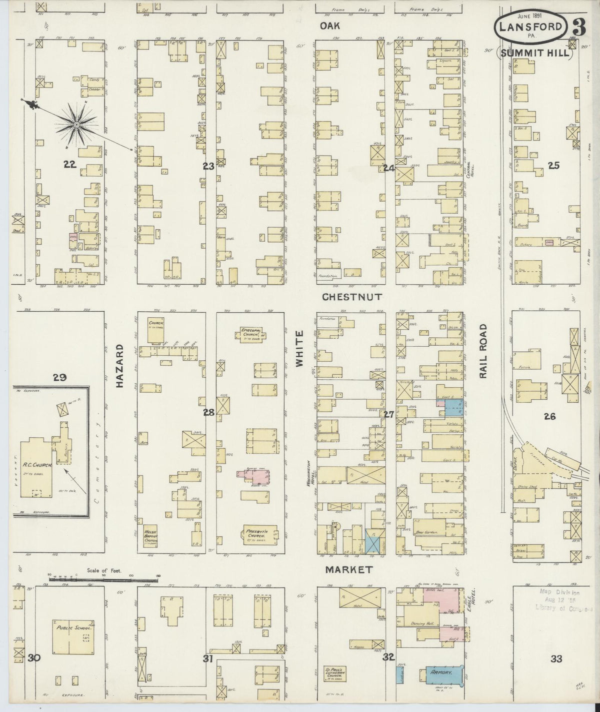 Sanborn Fire Insurance Map from Lansford, Carbon County, Pennsylvania (1891), Sheet #0003 - Complete Map Set gallery image, historic Sanborn map, vintage wall art, Pennsylvania Pennsylvania