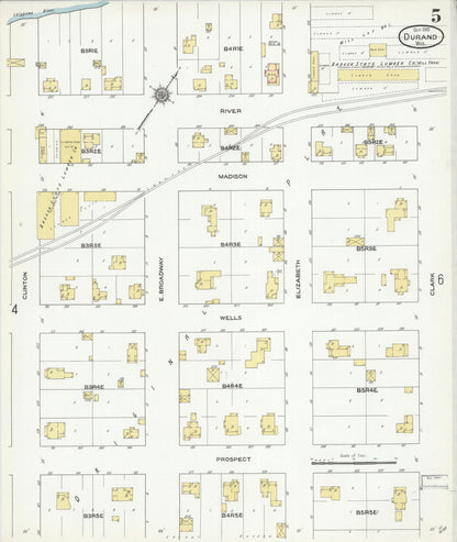 Sanborn Fire Insurance Map from Durand, Pepin County, Wisconsin (1910), Sheet #0005 - Historic Sanborn Fire Insurance Map Print, vintage old map wall art, antique decor, genealogy gift, Wisconsin Wisconsin map