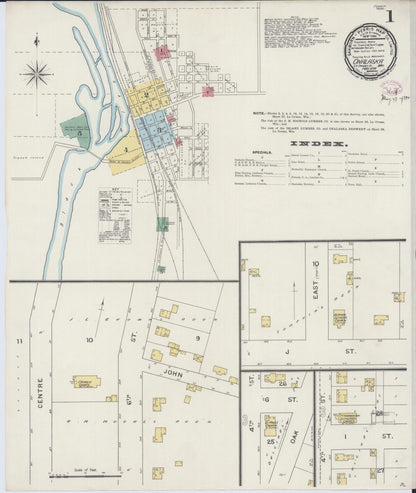 Sanborn Fire Insurance Map from Onalaska, La Crosse County, Wisconsin (1894), Sheet #0001 - Complete Map Set gallery image, historic Sanborn map, vintage wall art, Wisconsin Wisconsin
