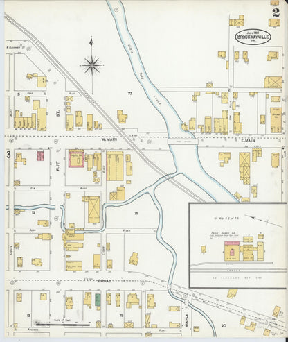 Sanborn Fire Insurance Map from Brockway, Jefferson County, Pennsylvania (1904), Sheet #0002 - Complete Map Set gallery image, historic Sanborn map, vintage wall art, Pennsylvania Pennsylvania