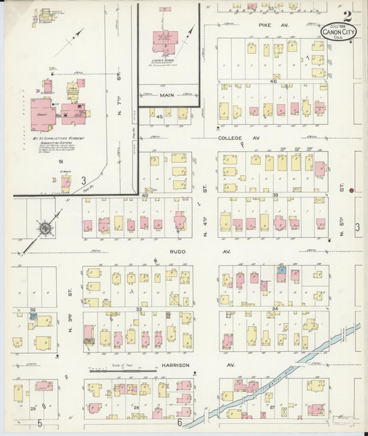 Sanborn Fire Insurance Map from Canon City, Fremont County, Colorado (1914), Sheet #0002 - Historic Sanborn Fire Insurance Map Print, vintage old map wall art, antique decor, genealogy gift, Colorado Colorado map