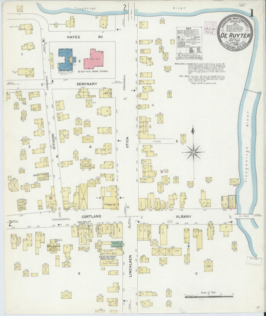 Sanborn Fire Insurance Map from De Ruyter, Madison County, New York. (1908) – Historic Sanborn Fire Insurance Map Print