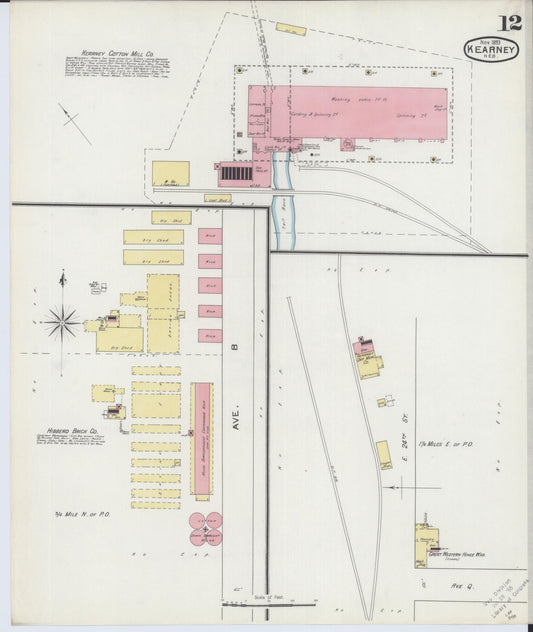 Sanborn Fire Insurance Map from Kearney, Buffalo County, Nebraska (1893), Sheet #0012 - Historic Sanborn Fire Insurance Map Print, vintage old map wall art, antique decor, genealogy gift, Nebraska Nebraska map
