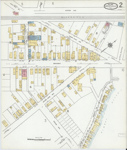 Sanborn Fire Insurance Map from Westville, Gloucester County, New Jersey (1919), Sheet #0002 - Complete Map Set gallery image, historic Sanborn map, vintage wall art, New Jersey New Jersey