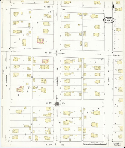 Sanborn Fire Insurance Map from Ames, Story County, Iowa (1911), Sheet #0004 - Historic Sanborn Fire Insurance Map Print