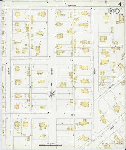 Sanborn Fire Insurance Map from Carmi, White County, Illinois (1899), Sheet #0004 - Complete Map Set gallery image, historic Sanborn map, vintage wall art, Illinois Illinois