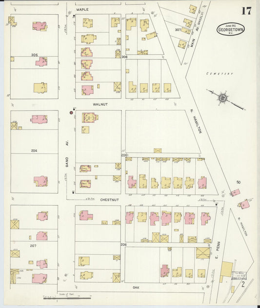 Sanborn Fire Insurance Map from Georgetown, Scott County, Kentucky (1912), Sheet #0017 - Historic Sanborn Fire Insurance Map Print, vintage old map wall art, antique decor, genealogy gift, Kentucky Kentucky map