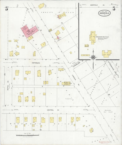 Sanborn Fire Insurance Map from Deerfield, Lake County, Illinois (1929), Sheet #0005 - Historic Sanborn Fire Insurance Map Print, vintage old map wall art, antique decor, genealogy gift, Illinois Illinois map