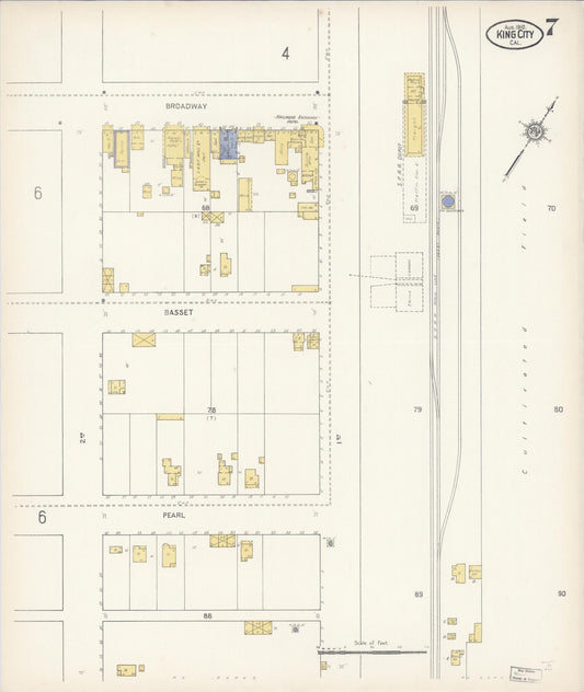 Sanborn Fire Insurance Map from King City, Monterey County, California (1910), Sheet #0007 - Historic Sanborn Fire Insurance Map Print, vintage old map wall art, antique decor, genealogy gift, California California map