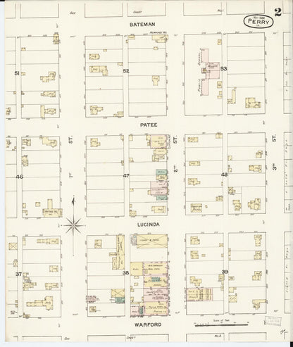 Sanborn Fire Insurance Map from Perry, Dallas County, Iowa (1888), Sheet #0002 - Historic Sanborn Fire Insurance Map Print, vintage old map wall art