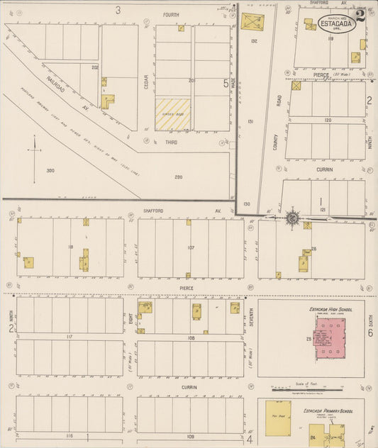 Sanborn Fire Insurance Map from Estacada, Clackamas County, Oregon (1922), Sheet #0002 - Historic Sanborn Fire Insurance Map Print, vintage old map wall art, antique decor, genealogy gift, Oregon Oregon map