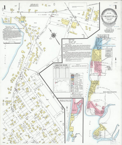 Sanborn Fire Insurance Map from Taft, Lincoln County, Oregon (1951), Sheet #0001 - Complete Map Set gallery image, historic Sanborn map, vintage wall art, Oregon Oregon