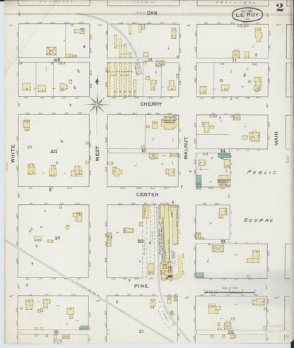 Sanborn Fire Insurance Map from Leroy, McLean County, Illinois (1893), Sheet #0002 - Historic Sanborn Fire Insurance Map Print, vintage old map wall art, antique decor, genealogy gift, Illinois Illinois map