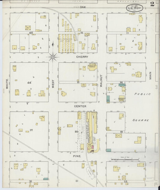Sanborn Fire Insurance Map from Leroy, McLean County, Illinois (1893), Sheet #0002 - Historic Sanborn Fire Insurance Map Print, vintage old map wall art, antique decor, genealogy gift, Illinois Illinois map