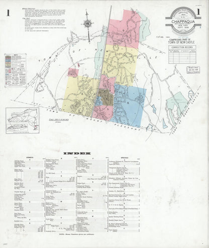 Sanborn Fire Insurance Map from Chappaqua, Westchester County, New York (1939), Sheet #0001 - Complete Map Set gallery image, historic Sanborn map, vintage wall art, New York New York