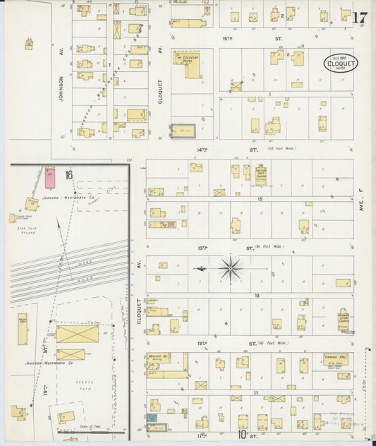 Sanborn Fire Insurance Map from Cloquet, Carlton County, Minnesota (1905), Sheet #0017 - Historic Sanborn Fire Insurance Map Print, vintage old map wall art, antique decor, genealogy gift, Minnesota Minnesota map