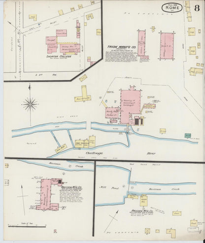 Sanborn Fire Insurance Map from Rome, Floyd County, Georgia (1888), Sheet #0008 - Complete Map Set gallery image, historic Sanborn map, vintage wall art, Georgia Georgia