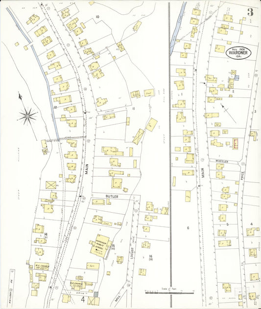 Sanborn Fire Insurance Map from Wardner, Shoshone County, Idaho (1908), Sheet #0003 - Historic Sanborn Fire Insurance Map Print, vintage old map wall art, antique decor, genealogy gift, Idaho Idaho map