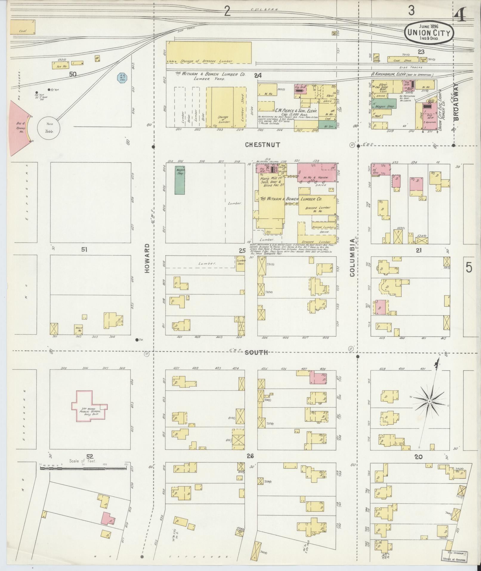 Sanborn Fire Insurance Map from Union City, Randolph County, Indiana (1896), Sheet #0004 - Complete Map Set gallery image, historic Sanborn map, vintage wall art, Indiana Indiana