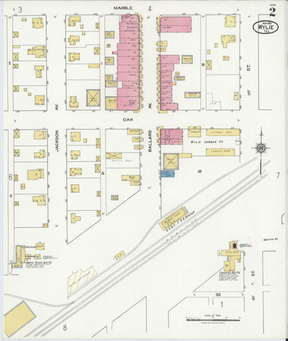 Sanborn Fire Insurance Map from Wylie, Collin County, Texas (1921), Sheet #0002 - Complete Map Set gallery image, historic Sanborn map, vintage wall art, Texas Texas