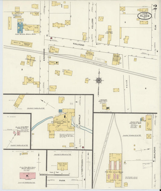 Sanborn Fire Insurance Map from Alden, Erie County, New York (1911), Sheet #0002 - Historic Sanborn Fire Insurance Map Print, vintage old map wall art, antique decor, genealogy gift, New York New York map