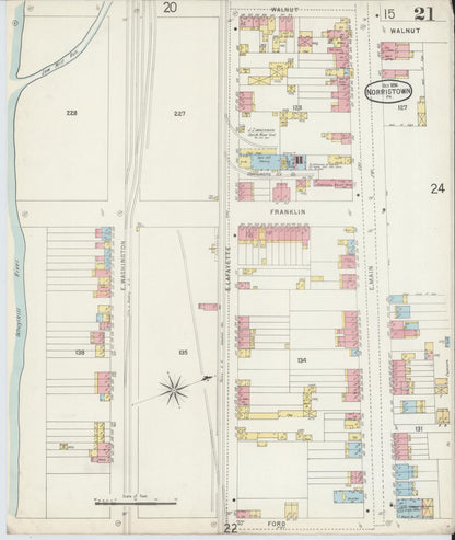 Sanborn Fire Insurance Map from Norristown, Montgomery County, Pennsylvania (1896), Sheet #0021 - Complete Map Set gallery image, historic Sanborn map, vintage wall art, Pennsylvania Pennsylvania