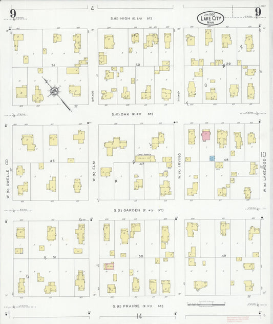 Sanborn Fire Insurance Map from Lake City, Wabasha County, Minnesota (1930), Sheet #0009 - Historic Sanborn Fire Insurance Map Print, vintage old map wall art, antique decor, genealogy gift, Minnesota Minnesota map