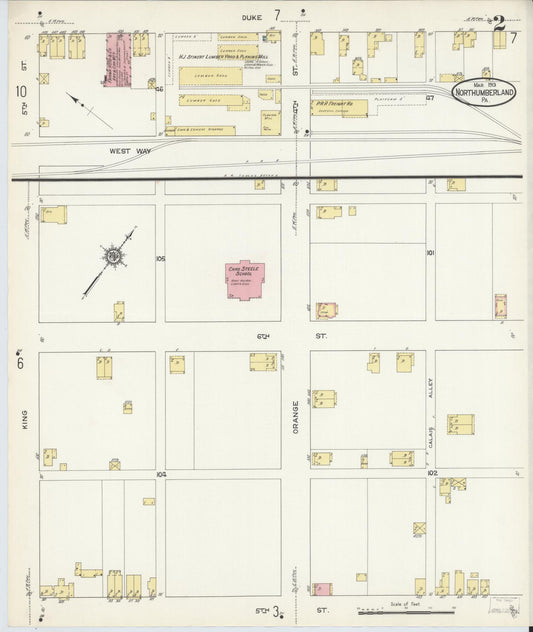 Sanborn Fire Insurance Map from Northumberland, Northumberland County, Pennsylvania (1913), Sheet #0002 - Historic Sanborn Fire Insurance Map Print, vintage old map wall art, antique decor, genealogy gift, Pennsylvania Pennsylvania map