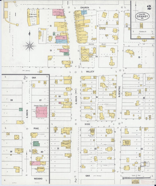 Sanborn Fire Insurance Map from Granby, Newton County, Missouri (1902), Sheet #0002 - Historic Sanborn Fire Insurance Map Print, vintage old map wall art, antique decor, genealogy gift, Missouri Missouri map