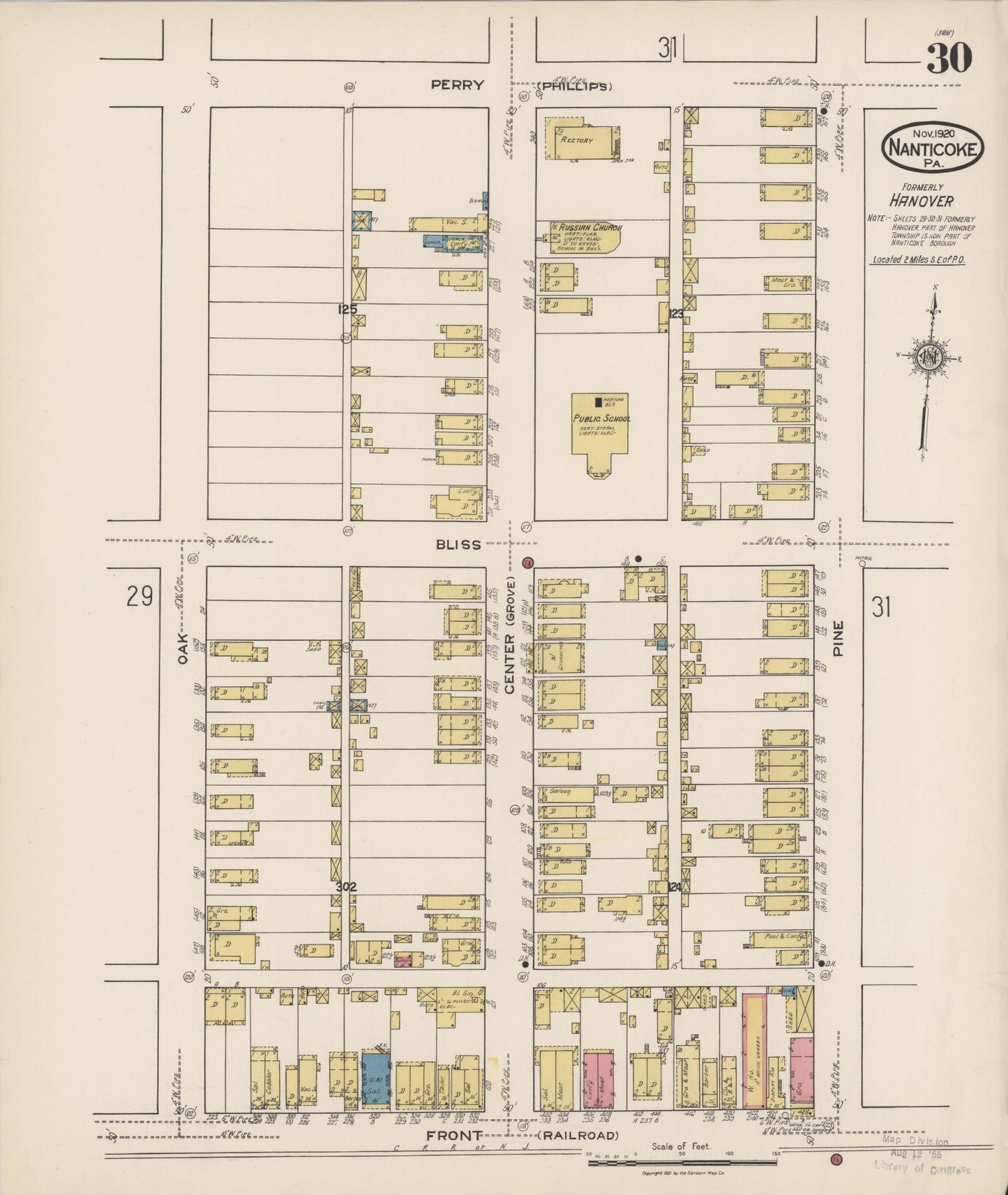 Sanborn Fire Insurance Map from Nanticoke, Luzerne County, Pennsylvania (1920), Sheet #0030 - Complete Map Set gallery image, historic Sanborn map, vintage wall art, Pennsylvania Pennsylvania