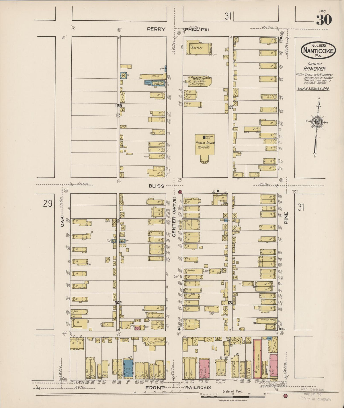 Sanborn Fire Insurance Map from Nanticoke, Luzerne County, Pennsylvania (1920), Sheet #0030 - Complete Map Set gallery image, historic Sanborn map, vintage wall art, Pennsylvania Pennsylvania