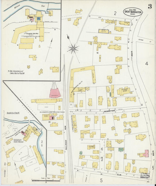 Sanborn Fire Insurance Map from Great Barrington, Berkshire County, Massachusetts (1903), Sheet #0003 - Historic Sanborn Fire Insurance Map Print, vintage old map wall art, antique decor, genealogy gift, Massachusetts Massachusetts map