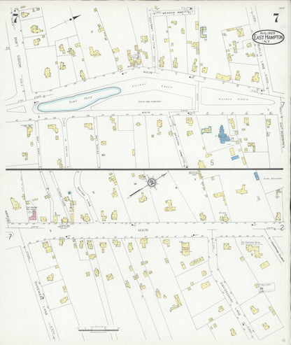 Sanborn Fire Insurance Map from Easthampton, Suffolk County, New York (1929), Sheet #0007 - Complete Map Set gallery image, historic Sanborn map, vintage wall art, New York New York
