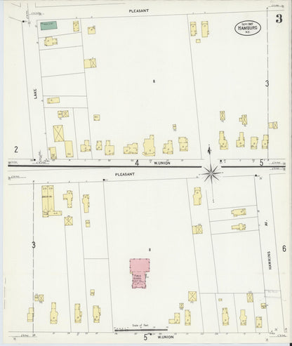 Sanborn Fire Insurance Map from Hamburg, Erie County, New York (1907), Sheet #0003 - Complete Map Set gallery image, historic Sanborn map, vintage wall art, New York New York