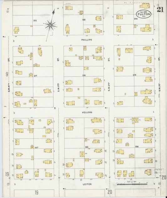 Sanborn Fire Insurance Map from Fulton, Oswego County, New York (1906), Sheet #0021 - Historic Sanborn Fire Insurance Map Print, vintage old map wall art, antique decor, genealogy gift, New York New York map