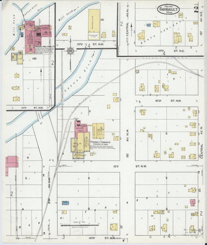 Sanborn Fire Insurance Map from Faribault, Rice County, Minnesota (1921), Sheet #0002 - Complete Map Set gallery image, historic Sanborn map, vintage wall art, Minnesota Minnesota
