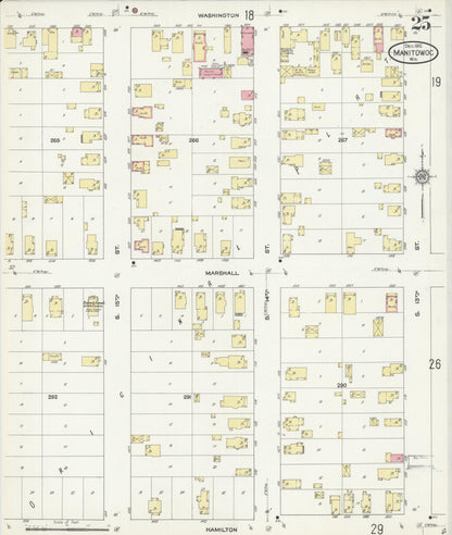 Sanborn Fire Insurance Map from Manitowoc, Manitowoc County, Wisconsin (1912), Sheet #0025 - Complete Map Set gallery image, historic Sanborn map, vintage wall art, Wisconsin Wisconsin