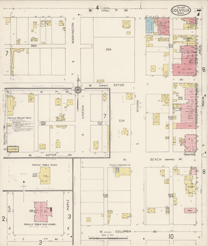 Sanborn Fire Insurance Map from Colville, Stevens County, Washington (1912), Sheet #0007 - Complete Map Set gallery image, historic Sanborn map, vintage wall art, Washington Washington
