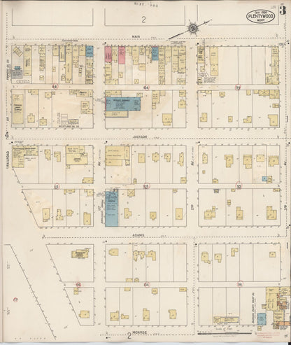 Sanborn Fire Insurance Map from Plentywood, Sheridan County, Montana (1929), Sheet #0003 - Complete Map Set gallery image, historic Sanborn map, vintage wall art, Montana Montana